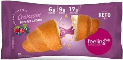 Immagine di CROISSANT ripieno di CREMA AI FRUTTI DI BOSCO + protein 65g KETO/LOW CARB